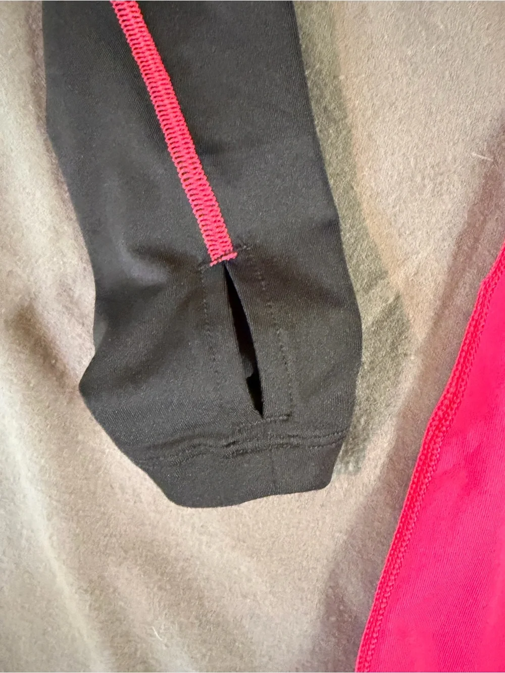Nike Hot Pink and Black Dri-FIT Long Sleeve Quarter-Zip Top